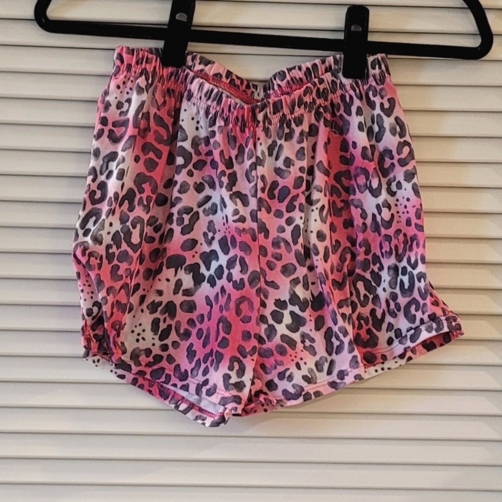 Wonder Nation - Girls Pink & Black Leopard Print Shorts